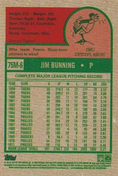 2019 Topps Archives - 1975 Topps Mini #75M-6 Jim Bunning Back