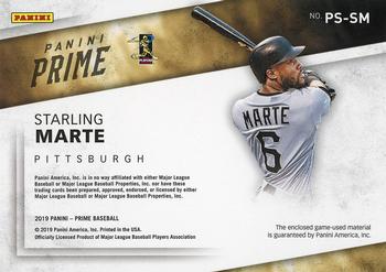 2019 Panini Chronicles - Prime Swatches Gold #PS-SM Starling Marte Back