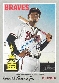 2019 Topps Heritage - Real One High Number Autographs #ROA-RA Ronald Acuna Jr. Front