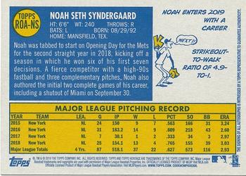 2019 Topps Heritage - Real One High Number Autographs Red Ink #ROA-NS Noah Syndergaard Back