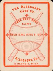 1904 Allegheny Card Company #NNO Oscar Jones Back