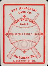 1904 Allegheny Card Company #NNO George Barclay Back