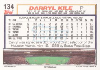 1992 Topps #134 Darryl Kile Back