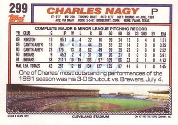 1992 Topps #299 Charles Nagy Back