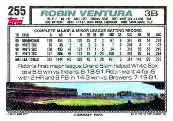 1992 Topps #255 Robin Ventura Back
