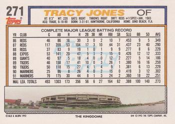 1992 Topps #271 Tracy Jones Back