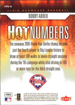 2006 Flair Showcase - Hot Numbers #HN-4 Bobby Abreu Back