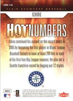 2006 Flair Showcase - Hot Numbers #HN-14 Ichiro Back
