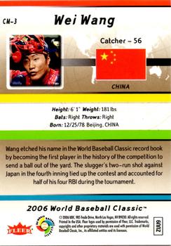 2006 Flair Showcase - World Baseball Classic #CM-3 Wei Wang Back