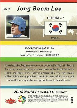 2006 Flair Showcase - World Baseball Classic #CM-28 Jong Beom Lee Back