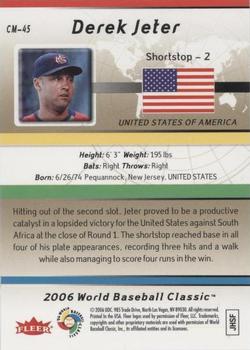 2006 Flair Showcase - World Baseball Classic #CM-45 Derek Jeter Back