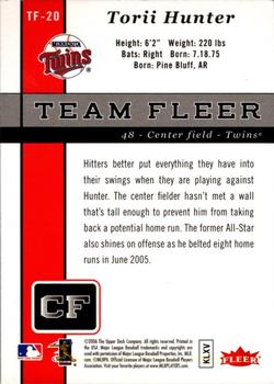 2006 Fleer - Team Fleer #TF-20 Torii Hunter Back