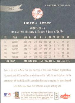 2006 Fleer - Top 40 #T40-2 Derek Jeter Back