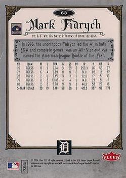 2006 Fleer Greats of the Game - Copper #63 Mark Fidrych Back
