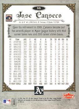2006 Fleer Greats of the Game - Pewter #55 Jose Canseco Back