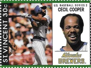 1989 St. Vincent Baseball Players Stamps #NNO Cecil Cooper Front