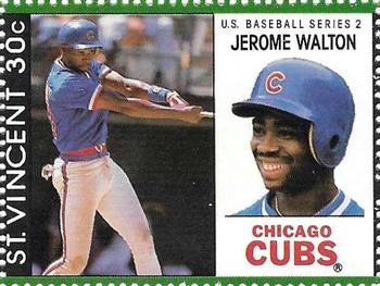 1989 St. Vincent Baseball Players Stamps #NNO Jerome Walton Front