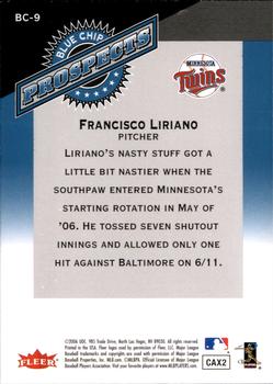 2006 Fleer Tradition - Blue Chip Prospects #BC-9 Francisco Liriano Back