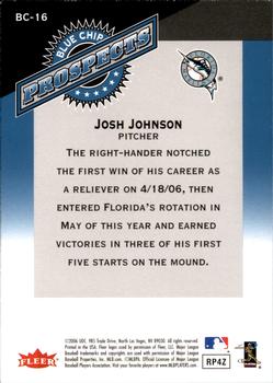 2006 Fleer Tradition - Blue Chip Prospects #BC-16 Josh Johnson Back