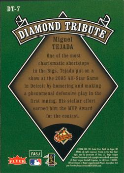 2006 Fleer Tradition - Diamond Tribute #DT-7 Miguel Tejada Back