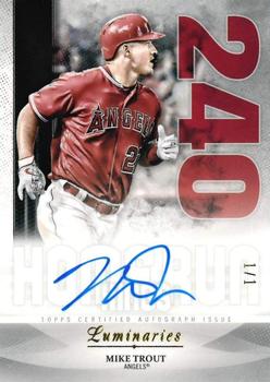 2019 Topps Luminaries - Home Run Kings Autographs Black #HRK-MT Mike Trout Front