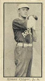 1911 Mono Cigarettes Baseball (T217) #NNO Elmer Criger Front
