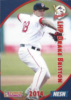 2014 Dunkin' Donuts NESN Pawtucket Red Sox #NNO Drake Britton Front