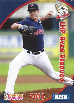 2014 Dunkin' Donuts NESN Pawtucket Red Sox #NNO Ryan Verdugo Front