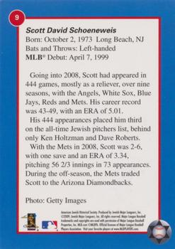 2009 Jewish Major Leaguers Record-Setters Edition #9 Scott Schoeneweis Back