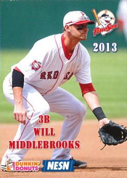 2013 Dunkin' Donuts NESN Pawtucket Red Sox #NNO Will Middlebrooks Front