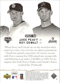 2006 SP Authentic - Baseball Heroes #SPAH-46 Roy Oswalt / Jake Peavy Back