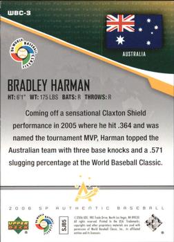 2006 SP Authentic - World Baseball Classic Future Watch #WBC-3 Brad Harman Back