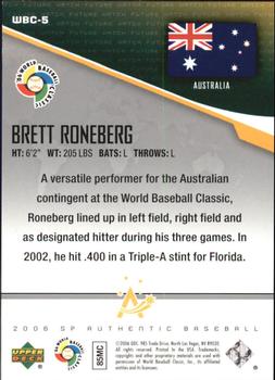 2006 SP Authentic - World Baseball Classic Future Watch #WBC-5 Brett Roneberg Back