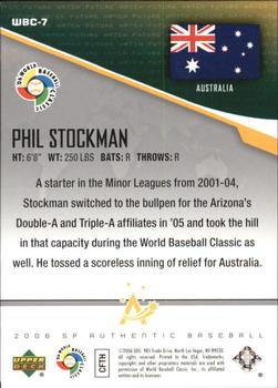 2006 SP Authentic - World Baseball Classic Future Watch #WBC-7 Phil Stockman Back