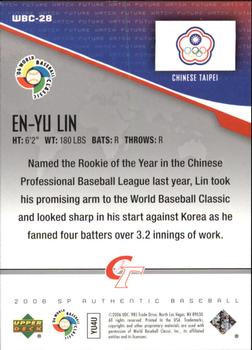 2006 SP Authentic - World Baseball Classic Future Watch #WBC-28 En-Yu Lin Back