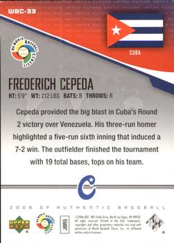 2006 SP Authentic - World Baseball Classic Future Watch #WBC-33 Frederich Cepeda Back