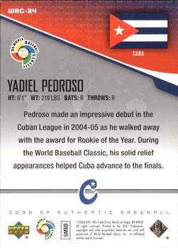 2006 SP Authentic - World Baseball Classic Future Watch #WBC-34 Yadiel Pedroso Back