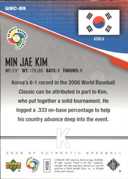 2006 SP Authentic - World Baseball Classic Future Watch #WBC-69 Min Jae Kim Back