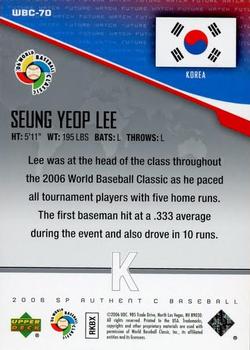 2006 SP Authentic - World Baseball Classic Future Watch #WBC-70 Seung Yeop Lee Back