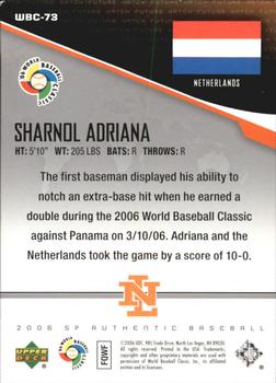 2006 SP Authentic - World Baseball Classic Future Watch #WBC-73 Sharnol Adriana Back