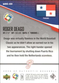 2006 SP Authentic - World Baseball Classic Future Watch #WBC-83 Roger Deago Back