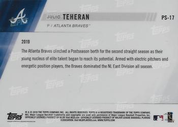 2019 Topps Now Postseason Atlanta Braves #PS-17 Julio Teheran Back