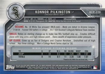 2019 Bowman Chrome - Prospects Refractor #BCP-220 Konnor Pilkington Back