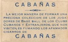1909 Cabanas #NNO Heinie Beckendorf Back