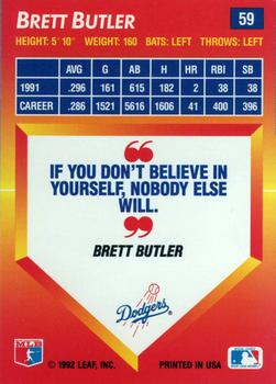 1992 Triple Play #59 Brett Butler Back