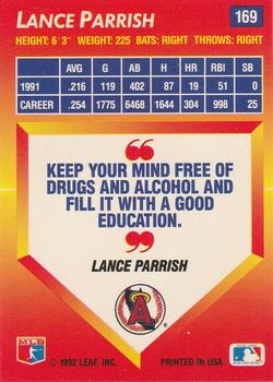 1992 Triple Play #169 Lance Parrish Back