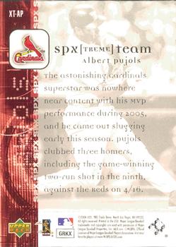 2006 SPx - SPxtreme Team #XT-AP Albert Pujols Back