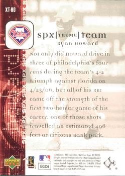 2006 SPx - SPxtreme Team #XT-HO Ryan Howard Back