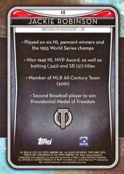 2020 Topps Tribute #48 Jackie Robinson Back