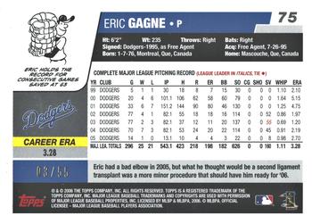 2006 Topps - Black #75 Eric Gagne Back